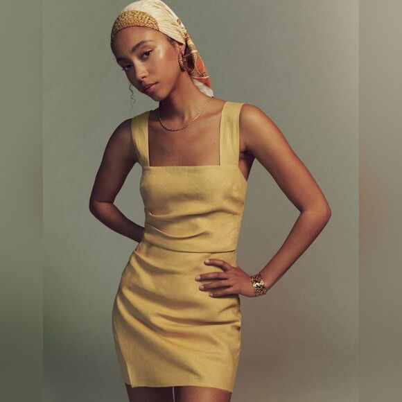 Reformation Dresses & Skirts - NWOT Reformation Kerrigan Linen Dress in Tuscan Sun - Size 8